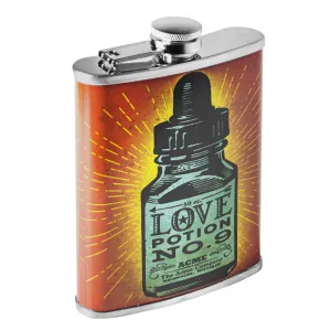 Love Potion No. 9 Stainless Steel 8 oz Liquor Flask