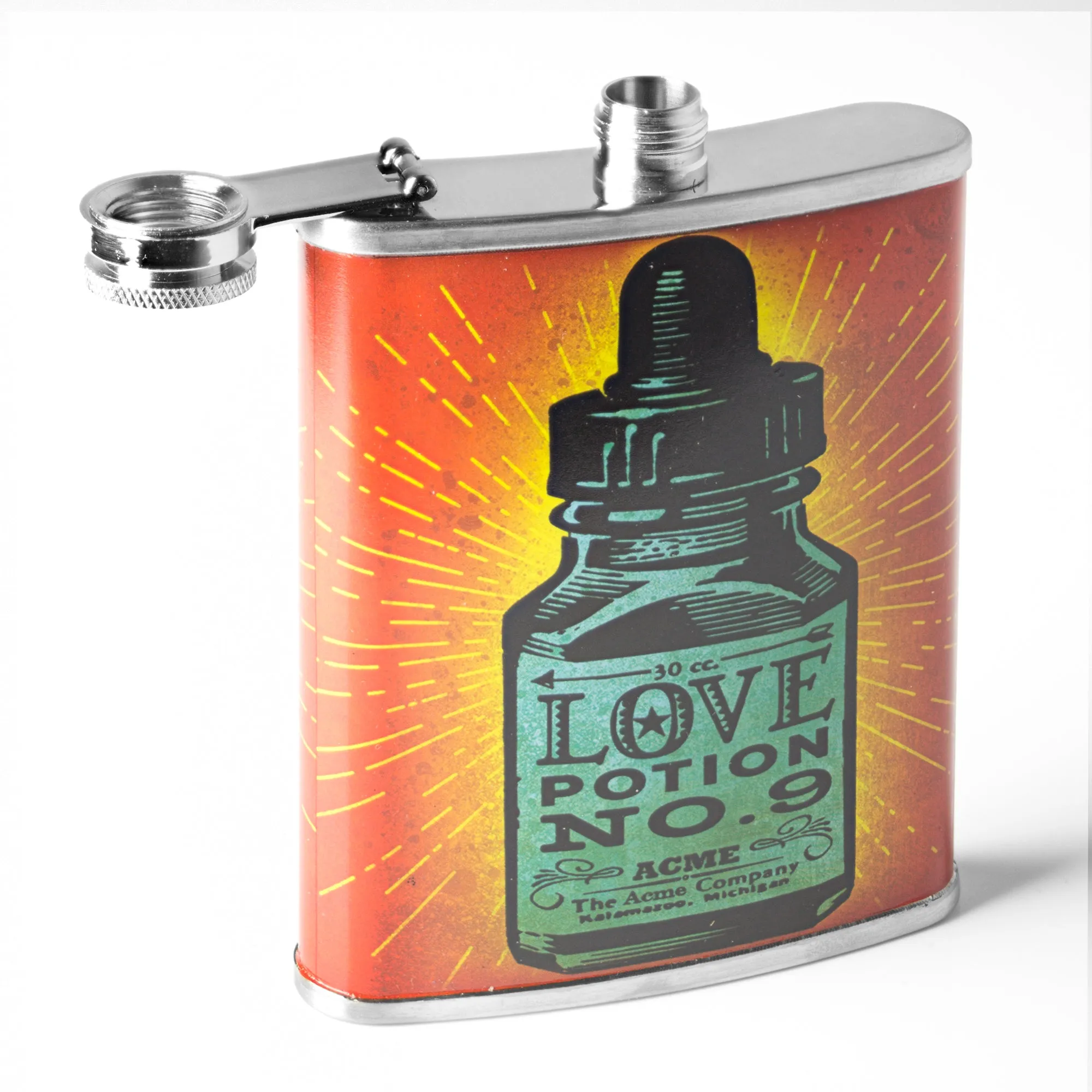 Love Potion No. 9 Stainless Steel 8 oz Liquor Flask