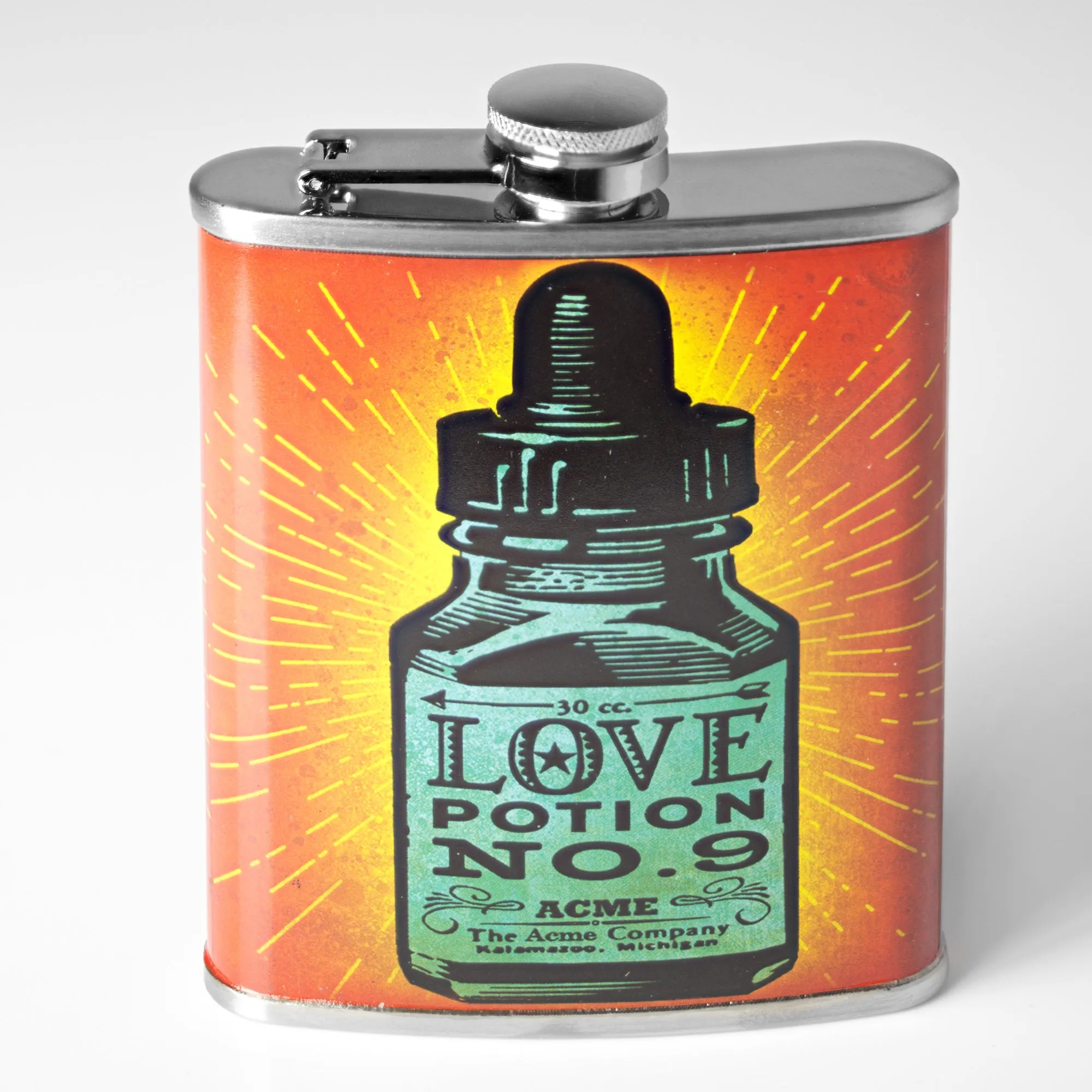 Love Potion No. 9 Stainless Steel 8 oz Liquor Flask