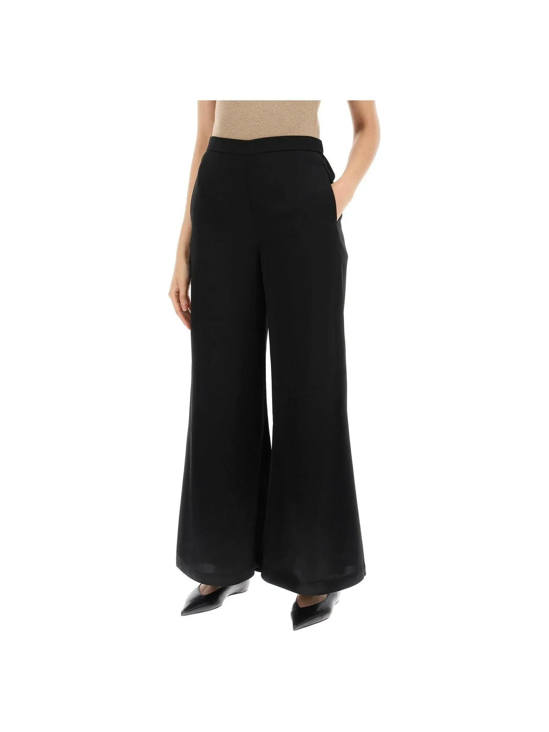 Lucee Satin Wide-Leg Trousers