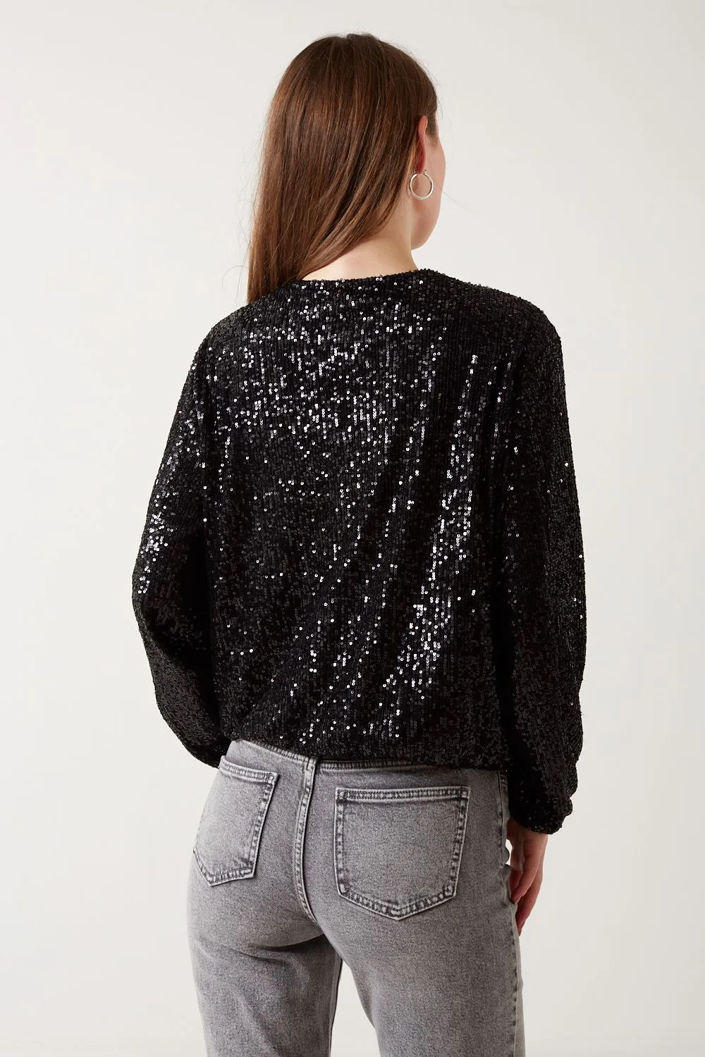 Luna Sequin Jacket Black Or Champagne