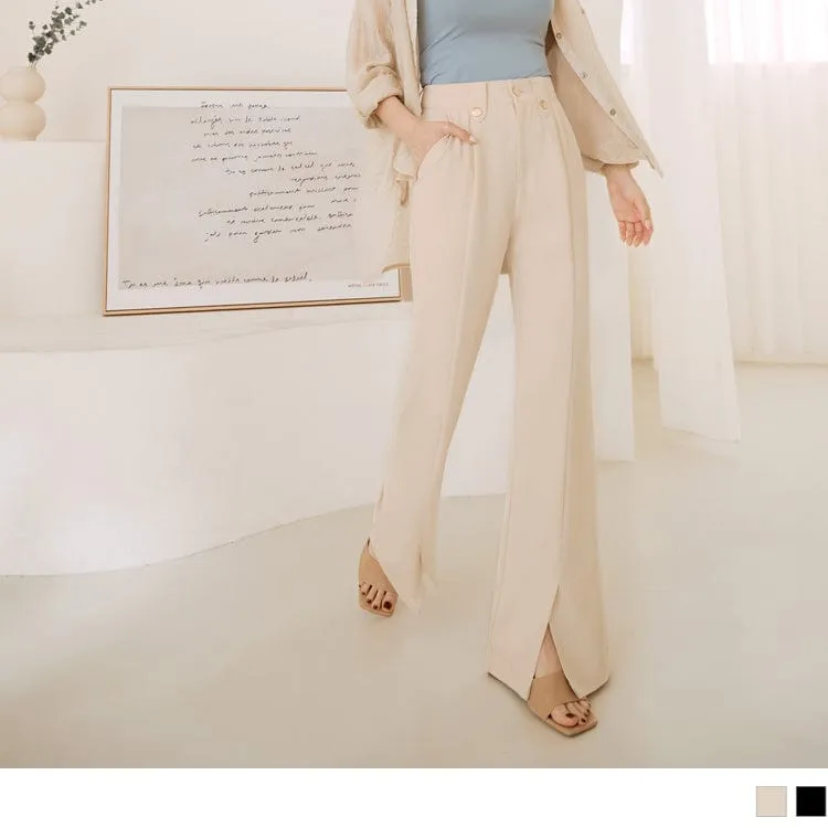 MEDIUM WAIST TUNIC FLARED LONG PANTS