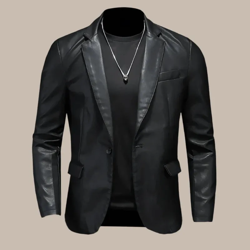 Men Casual Leather Dress Coat