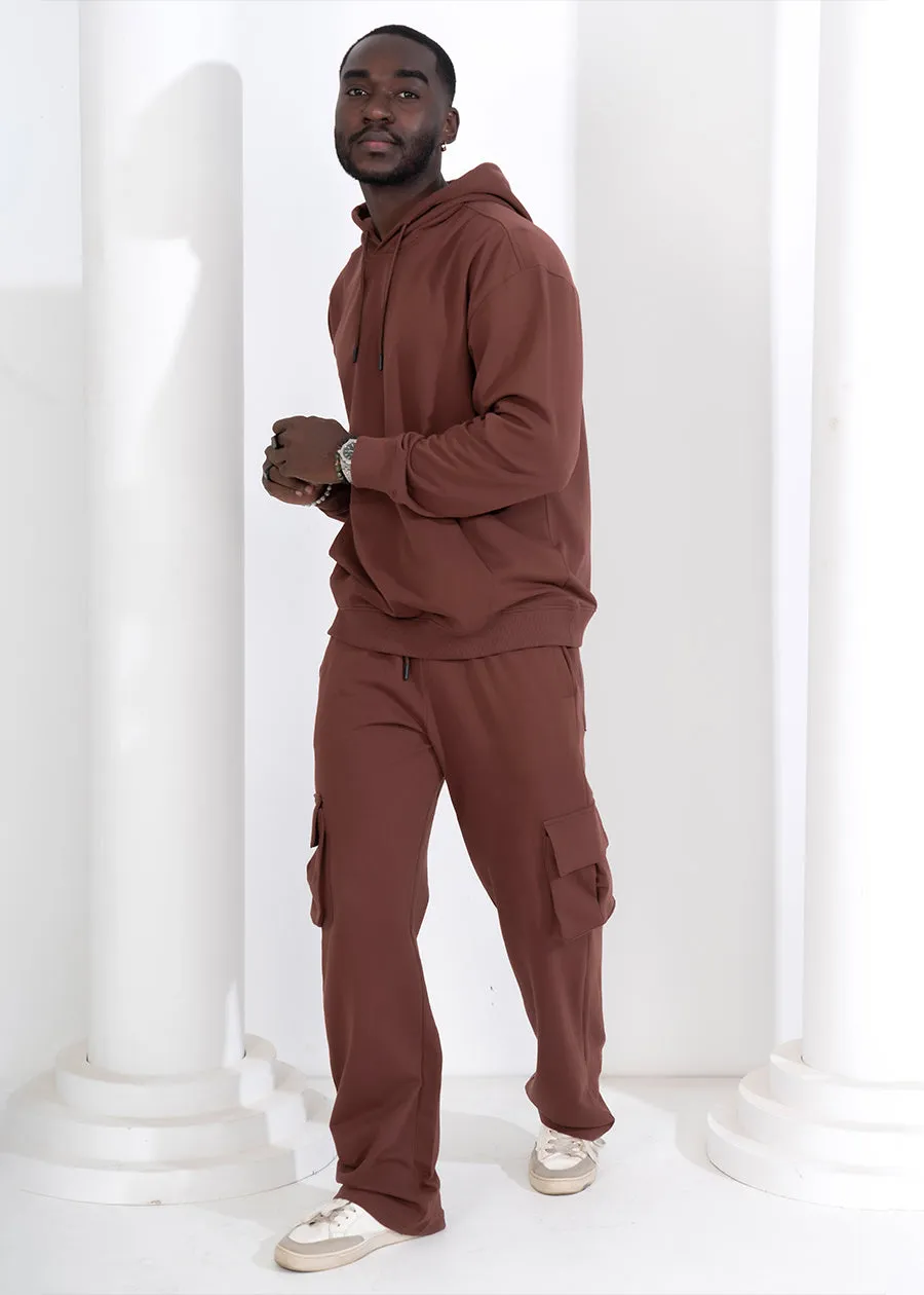 Men Premium Terry Co-ord Set - Cocoa