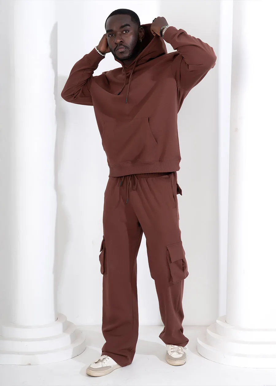 Men Premium Terry Co-ord Set - Cocoa