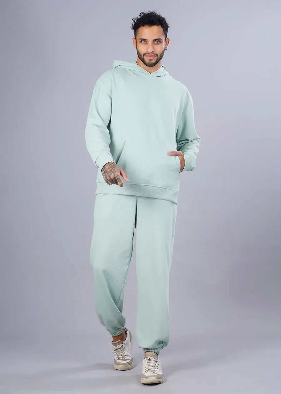 Men Premium Terry Co-ord Set - Mint Green