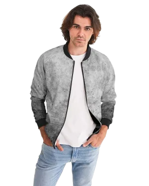 Mens Jacket - Tie Dye Edgy Style Bomber Jacket Grey/Black