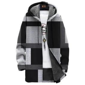 MEN'S PRINTED HOODED FLEECE JACKET 55210560YM