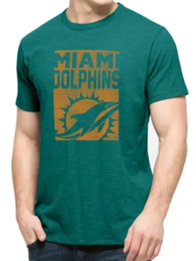 Miami Dolphins 47 Brand Neptune Green Block Logo Soft Cotton Scrum T-Shirt