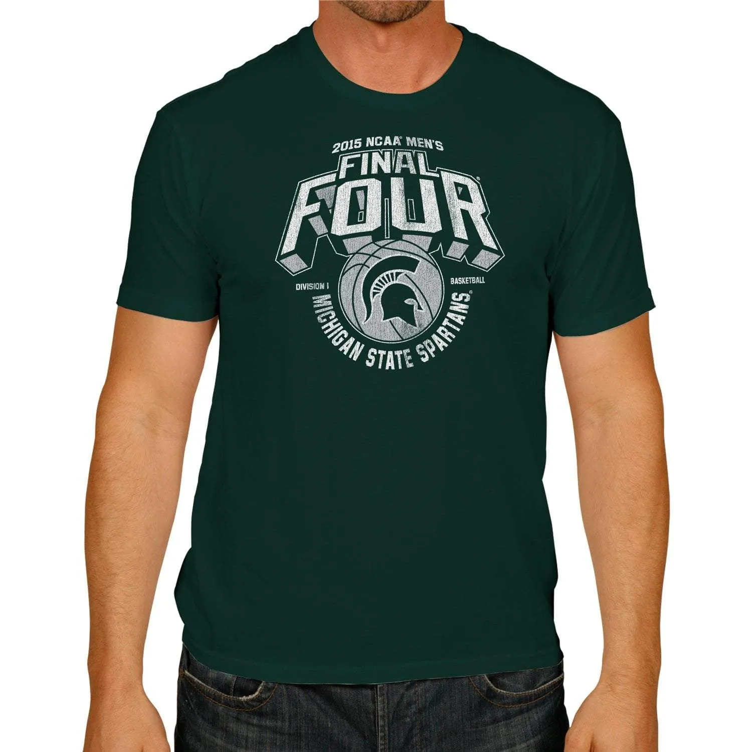 Michigan State Spartans 2015 Indianapolis Final Four Spartan Logo Green T-Shirt