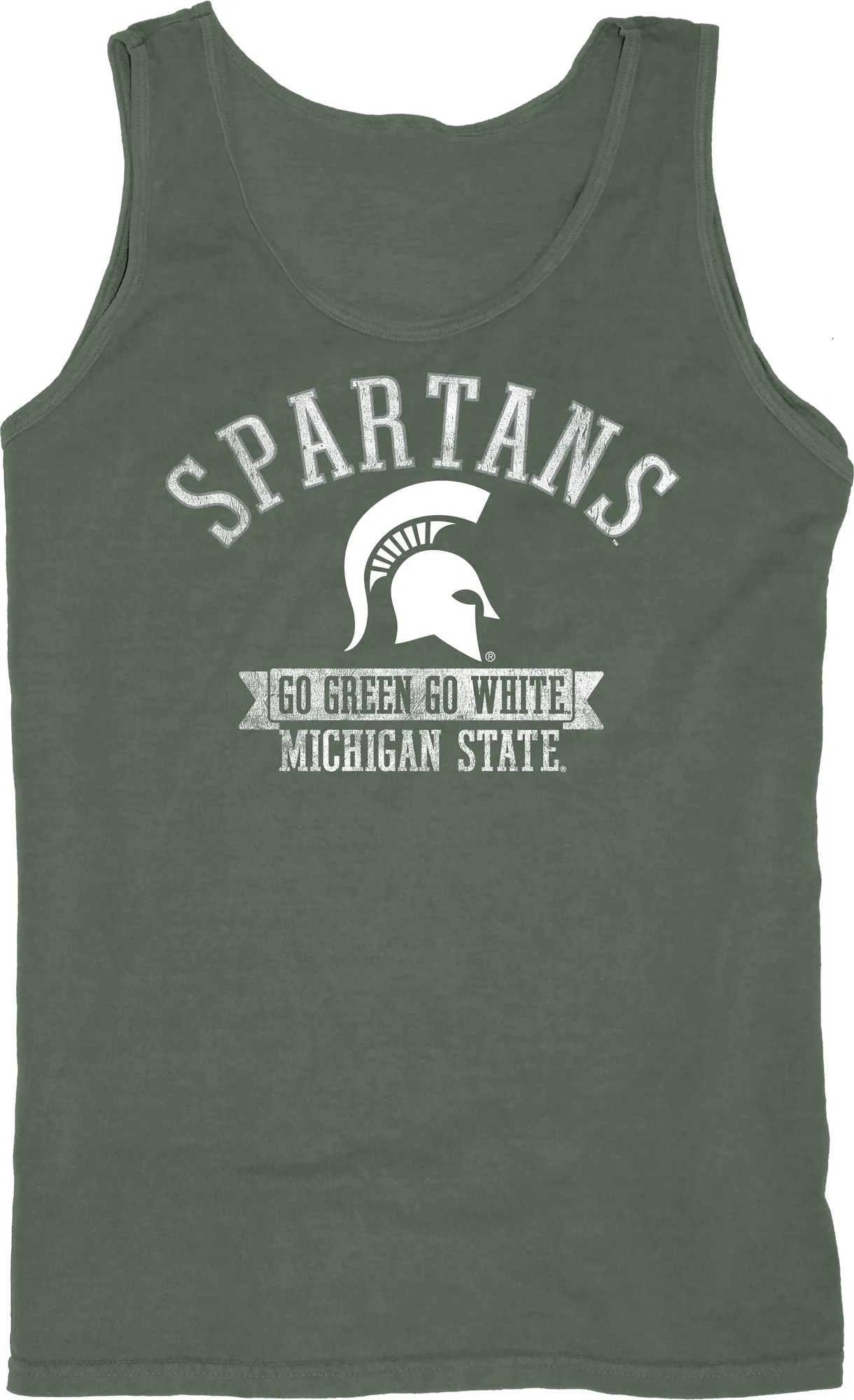 Michigan State Spartans Blue 84 Faded Green Cotton Sleeveless Tank Top