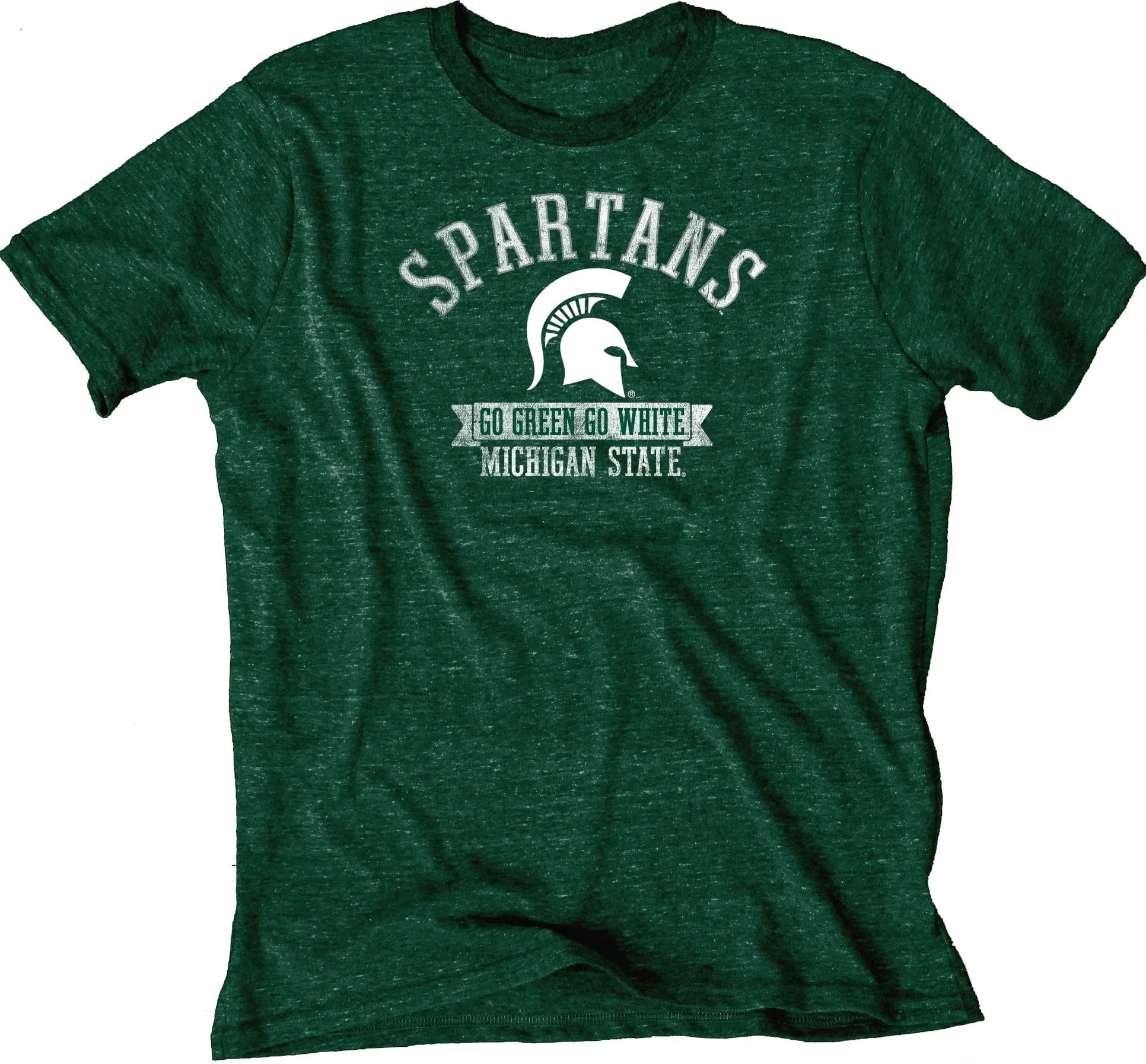 Michigan State Spartans Blue 84 Green Soft Tri-Blend Short Sleeve T-Shirt