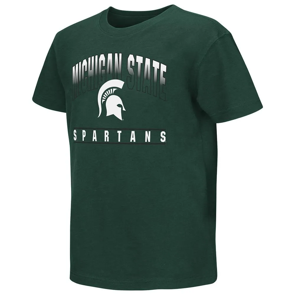 Michigan State Spartans Colosseum YOUTH BOYS Green Go Green Go White T-Shirt