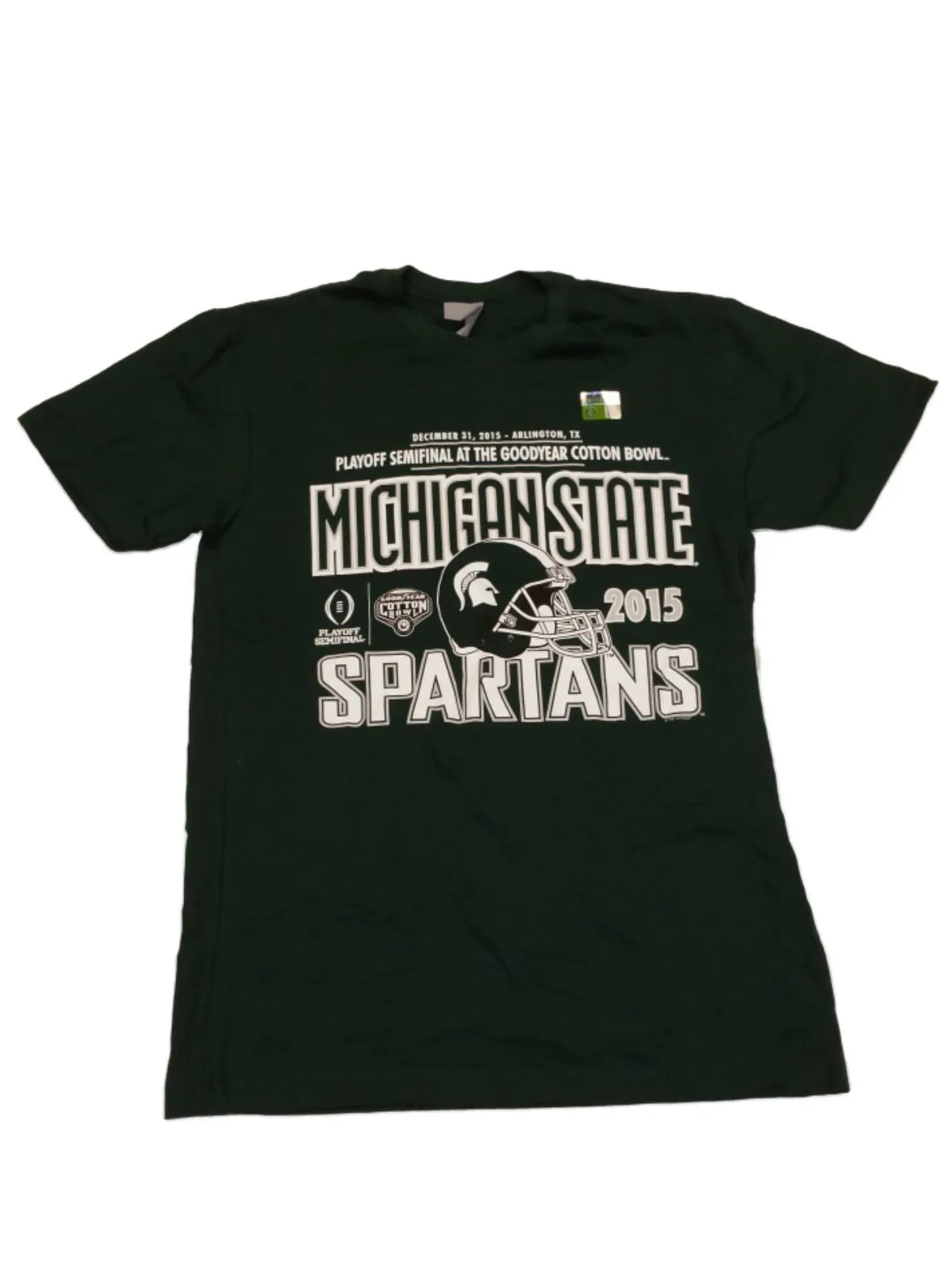 Michigan State Spartans Football Playoffs WOMENS Green SS Crew Neck T-Shirt (M)