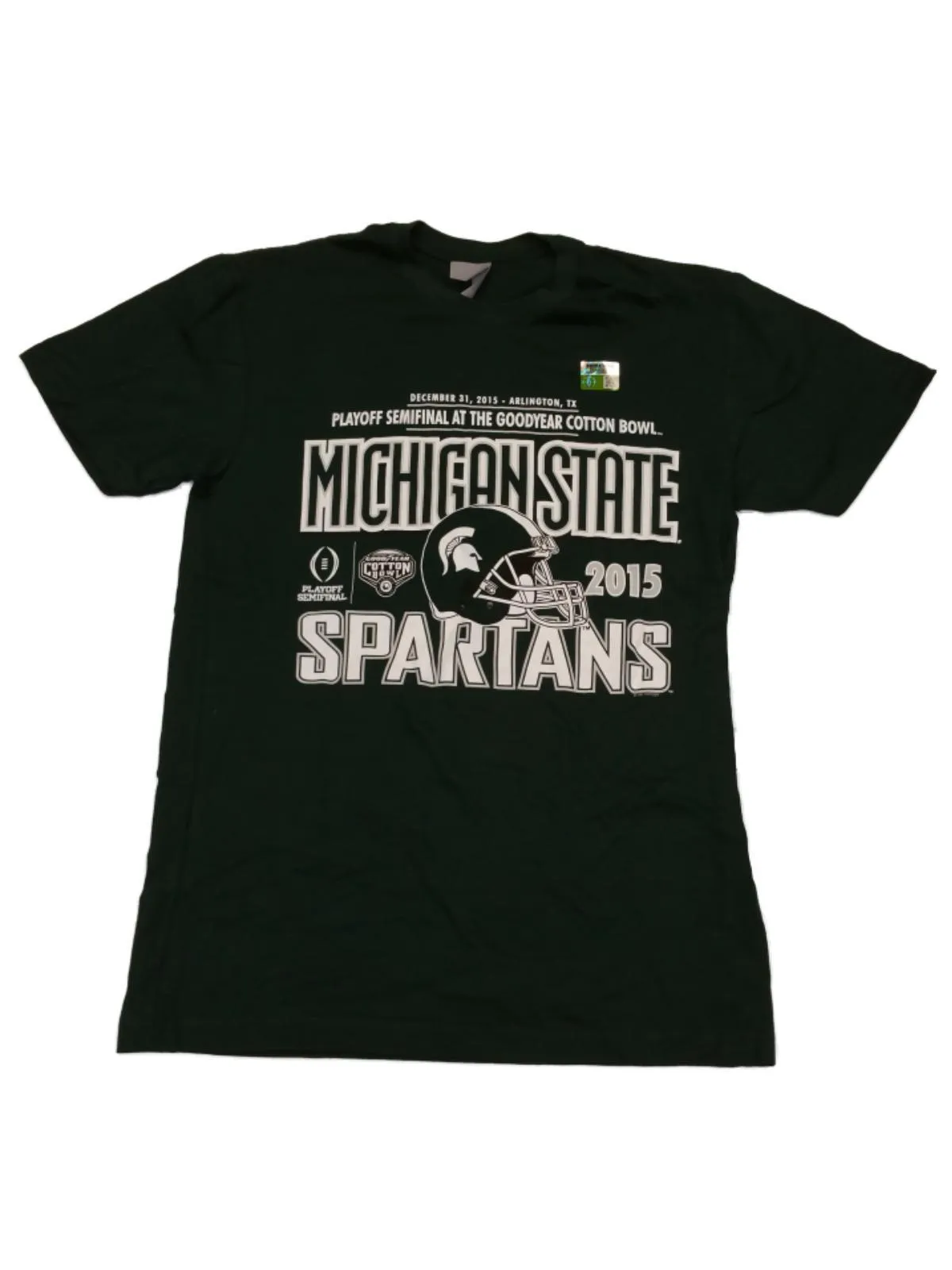 Michigan State Spartans Football Playoffs WOMENS Green SS Crew Neck T-Shirt (M)