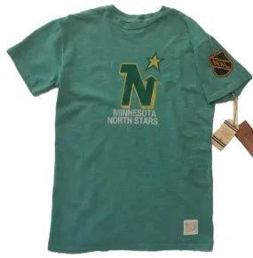 Minnesota North Stars Retro Brand Vintage Green Short Sleeve Slub T-Shirt