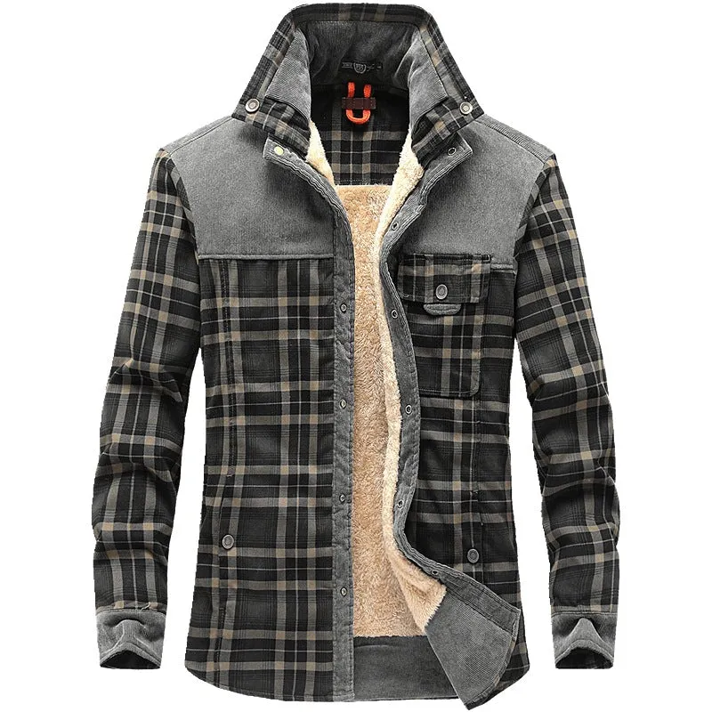 Modern Plaid Fleece Lumberjack Jacket