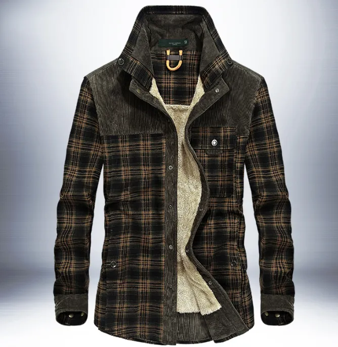 Modern Plaid Fleece Lumberjack Jacket