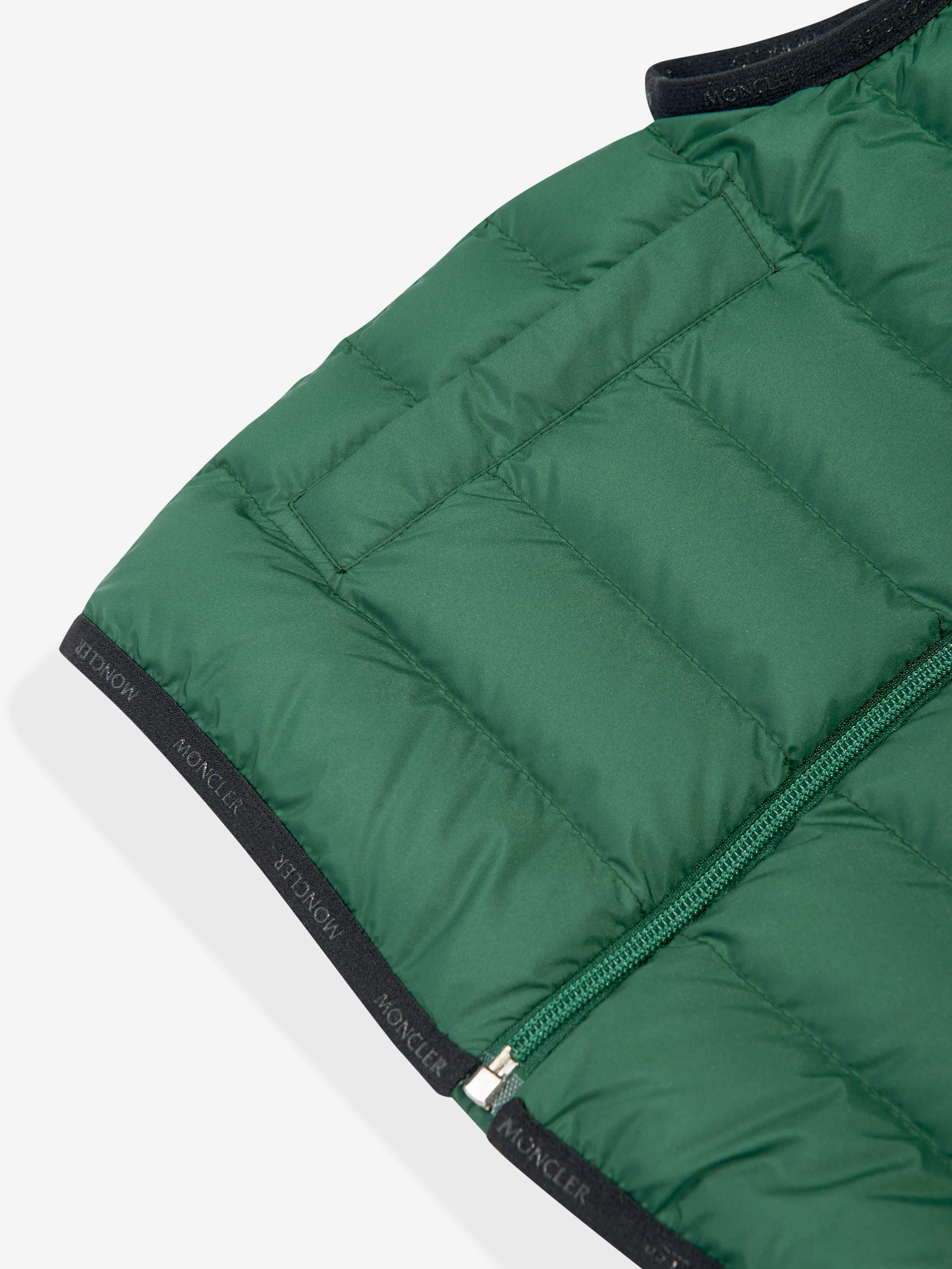 Moncler Enfant Boys Down Padded Contrin Gilet in Green