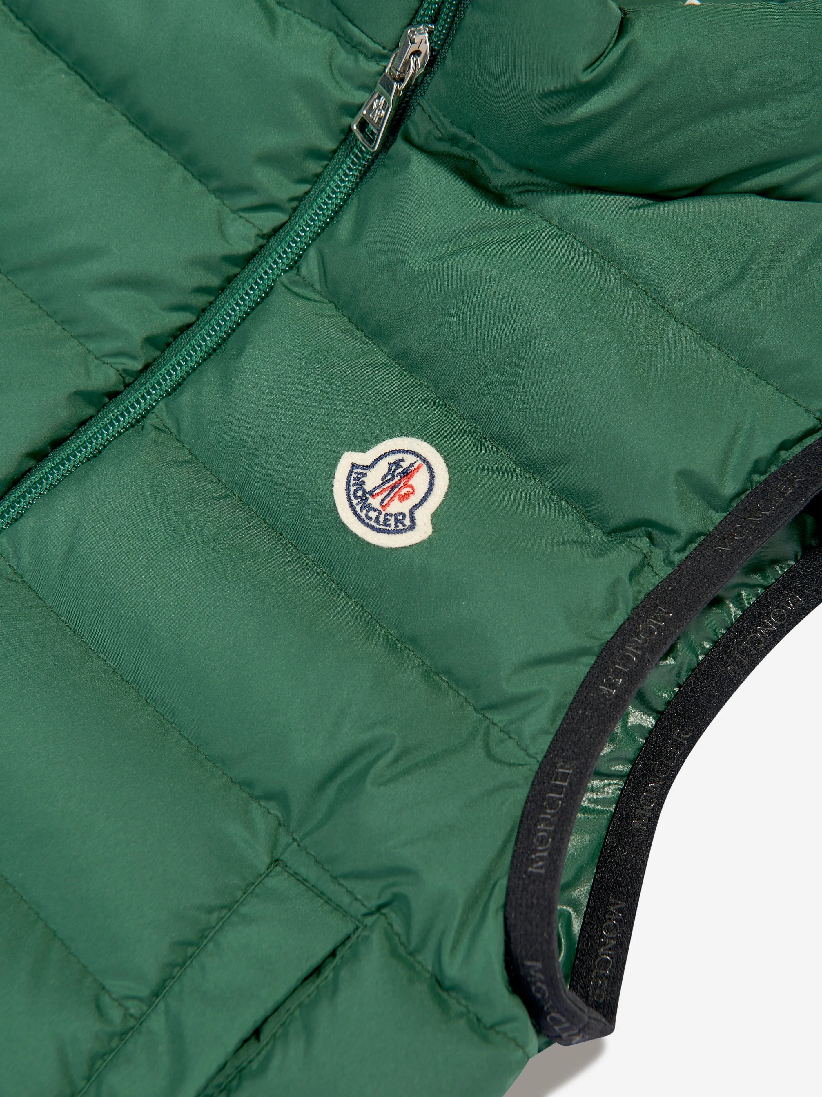 Moncler Enfant Boys Down Padded Contrin Gilet in Green