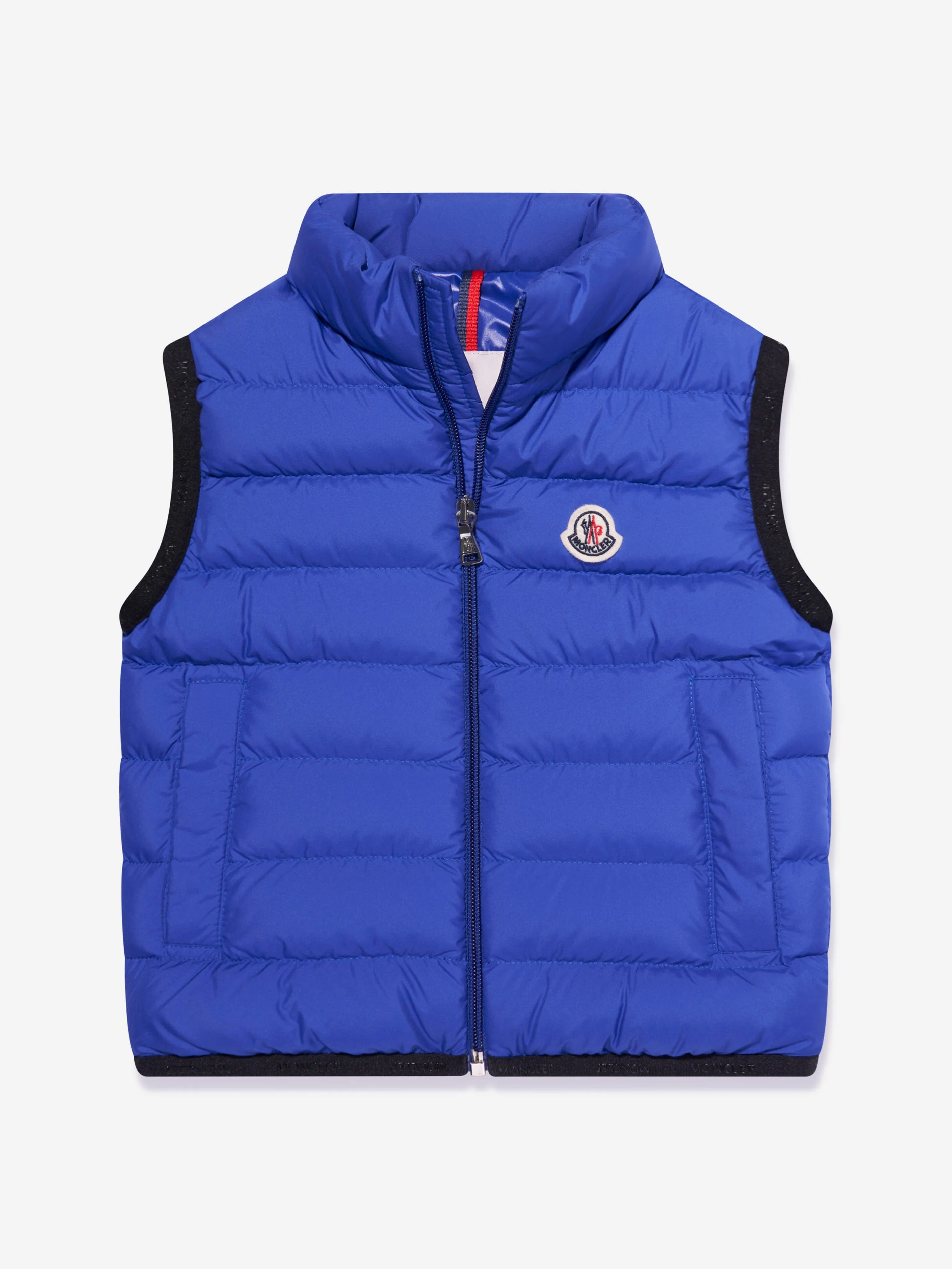 Moncler Enfant Boys Down Padded Contrin Gilet in Navy