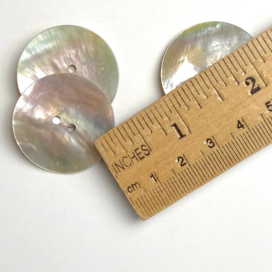 Moonrise Mother of Pearl Shell, 1-3/16" Iridescent 2-Hole Button 30mm #0031