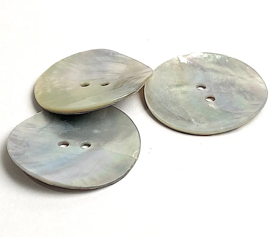 Moonrise Mother of Pearl Shell, 1-3/16" Iridescent 2-Hole Button 30mm #0031