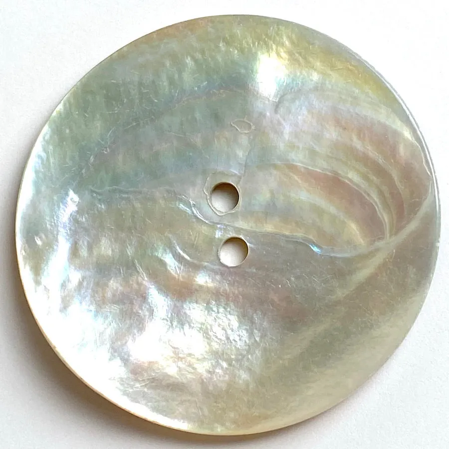 Moonrise Mother of Pearl Shell, 1-3/16" Iridescent 2-Hole Button 30mm #0031