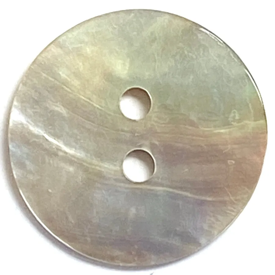 Moonrise Mother of Pearl Shell, 1/2" Iridescent 2-Hole Button 13mm. Pack of TWELVE   #KB-802