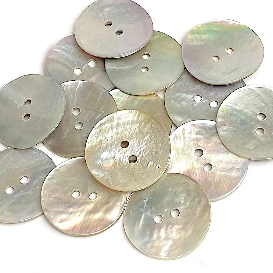 Moonrise Mother of Pearl Shell, 1" Iridescent 2-Hole Button 25mm #SK-0030