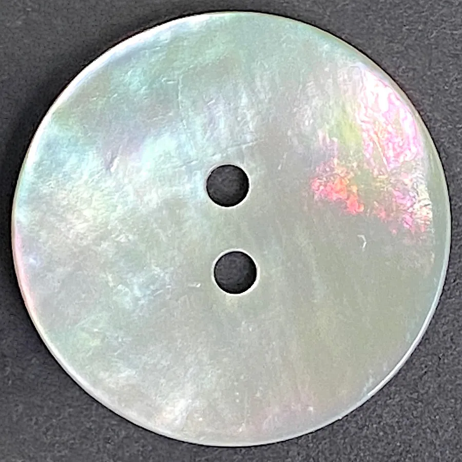 Moonrise Mother of Pearl Shell, 3/4" Iridescent 2-Hole Button 19mm #0028