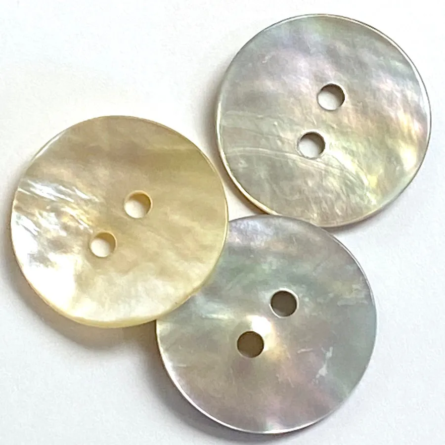 Moonrise Mother of Pearl Shell, 3/4" Iridescent 2-Hole Button 19mm #0028