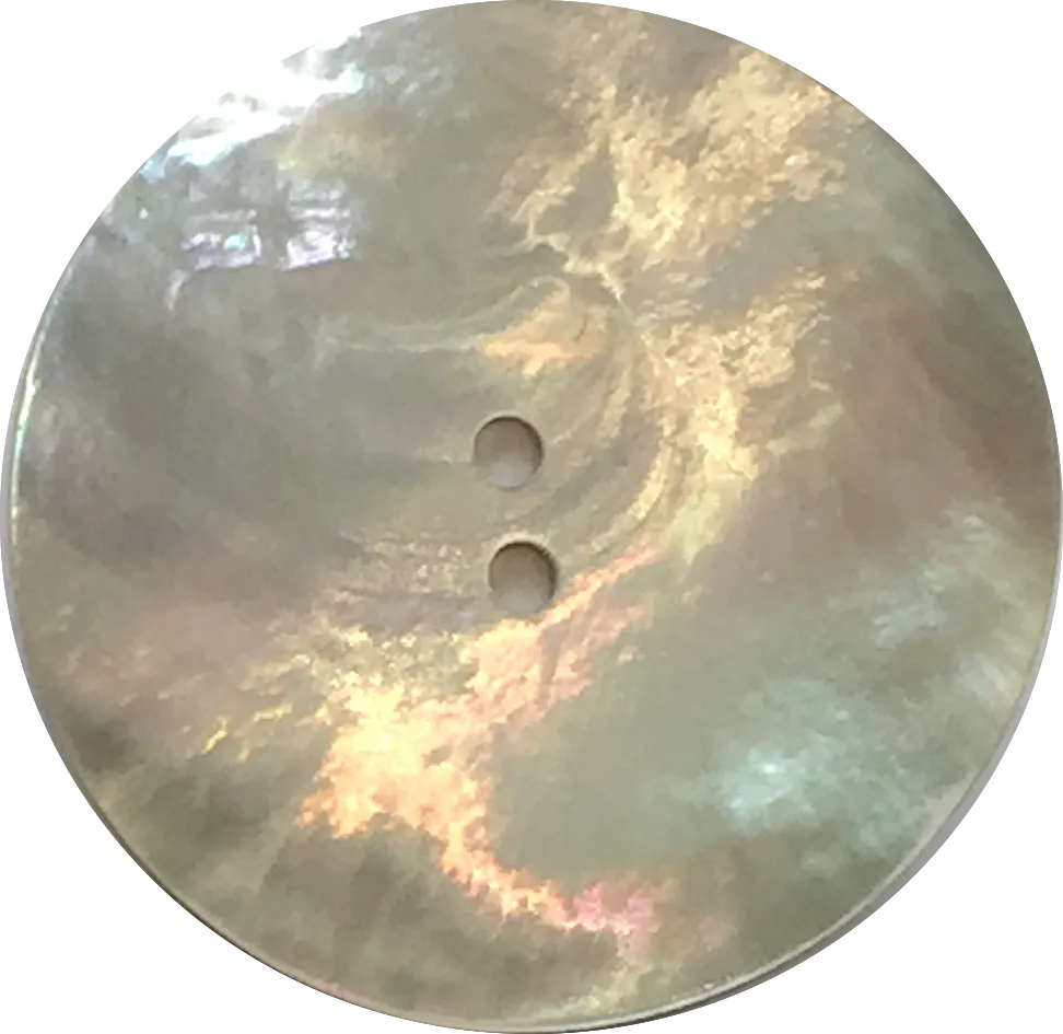 Moonrise Mother of Pearl Shell, Iridescent, Large 2-Hole 1-1/2" Button 38mm #0032