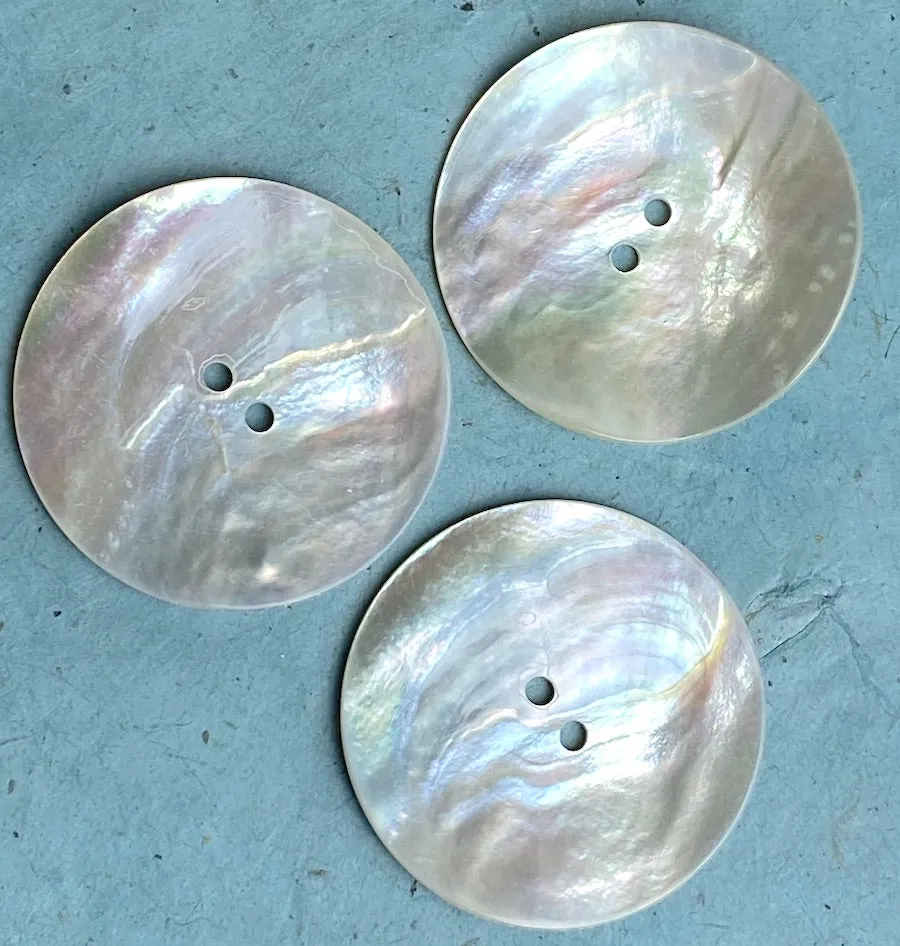 Moonrise Mother of Pearl Shell, Iridescent, Large 2-Hole 1-1/2" Button 38mm #0032