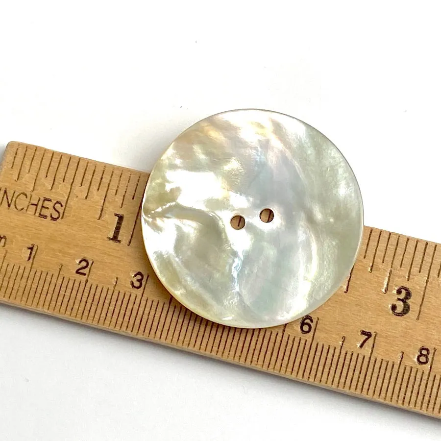 Moonrise Mother of Pearl Shell, Iridescent, Large 2-Hole 1-1/2" Button 38mm #0032