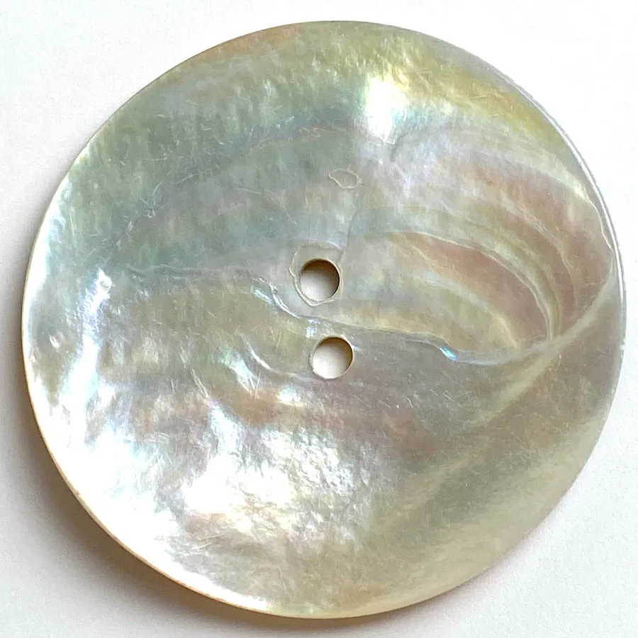 Moonrise Mother of Pearl Shell, Iridescent, Large 2-Hole 1-1/2" Button 38mm #0032