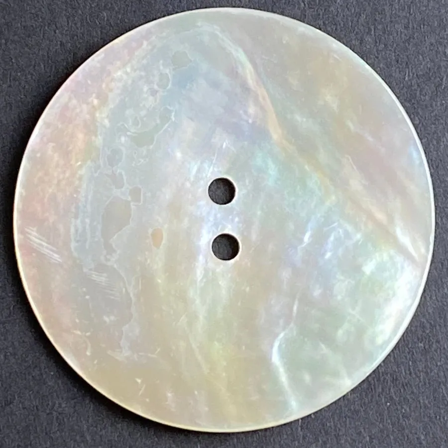 Moonrise Mother of Pearl Shell, Iridescent, Large 2-Hole 1-1/2" Button 38mm #0032