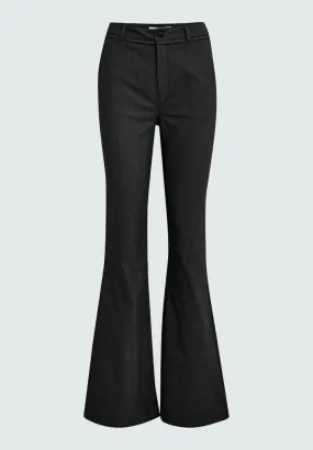 MSCarma Flared Denim Pants - Black denim