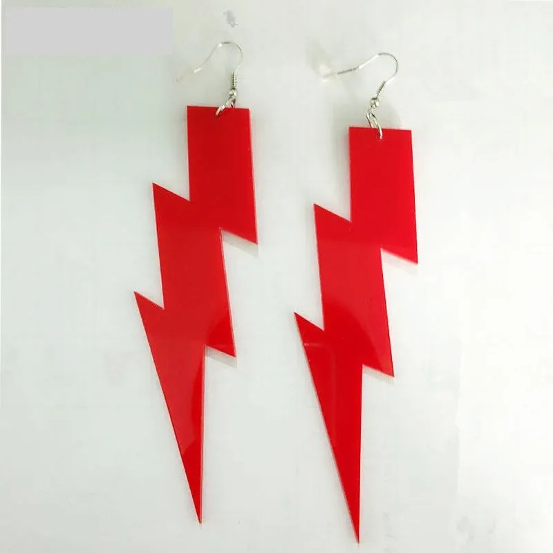 Multicolor lightning Bolt earrings for men and women, punk hiphop fashion jewelry earrings accessories