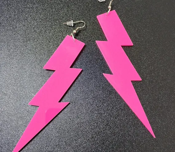 Multicolor lightning Bolt earrings for men and women, punk hiphop fashion jewelry earrings accessories