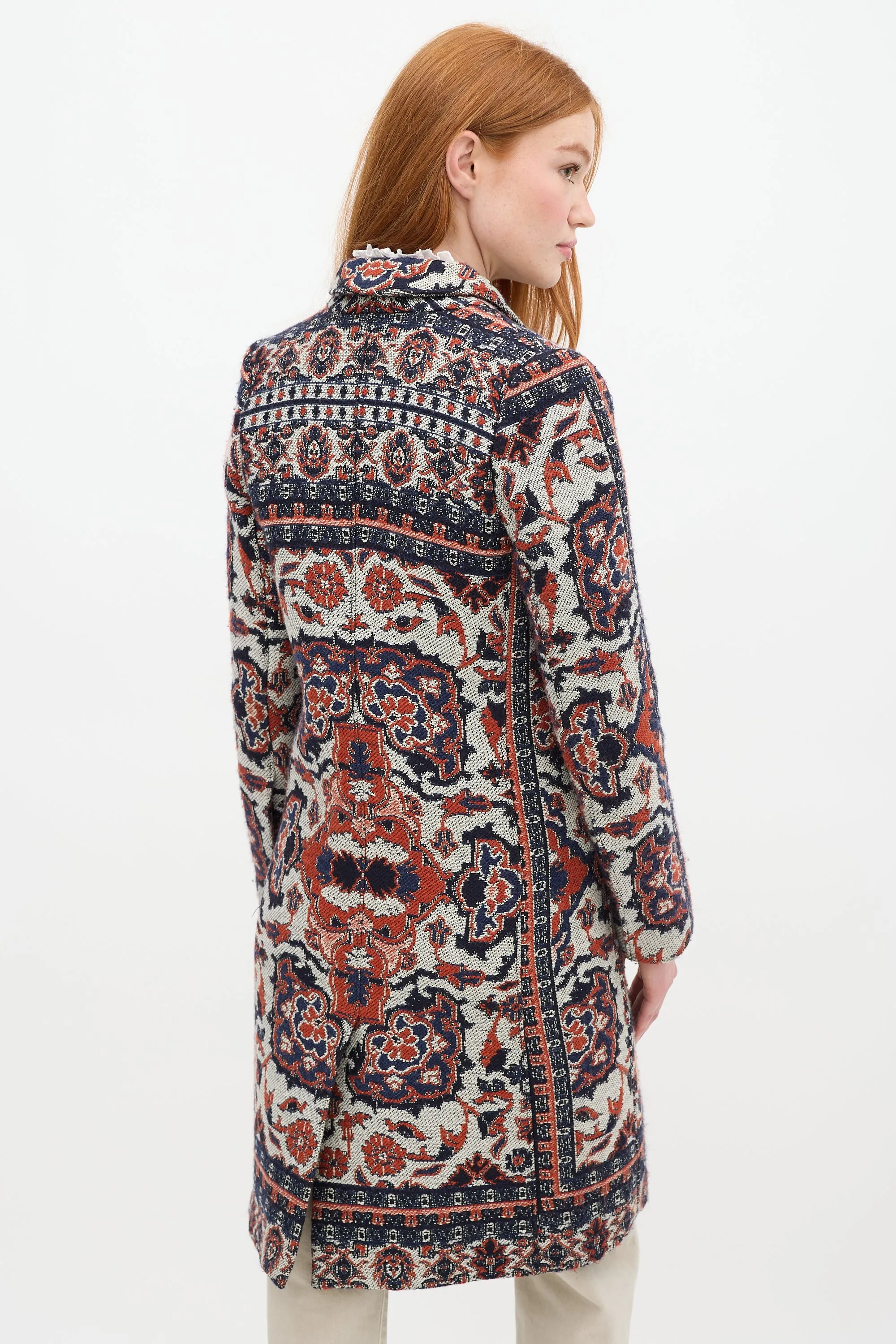 Multicolour Wool Paisley Coat