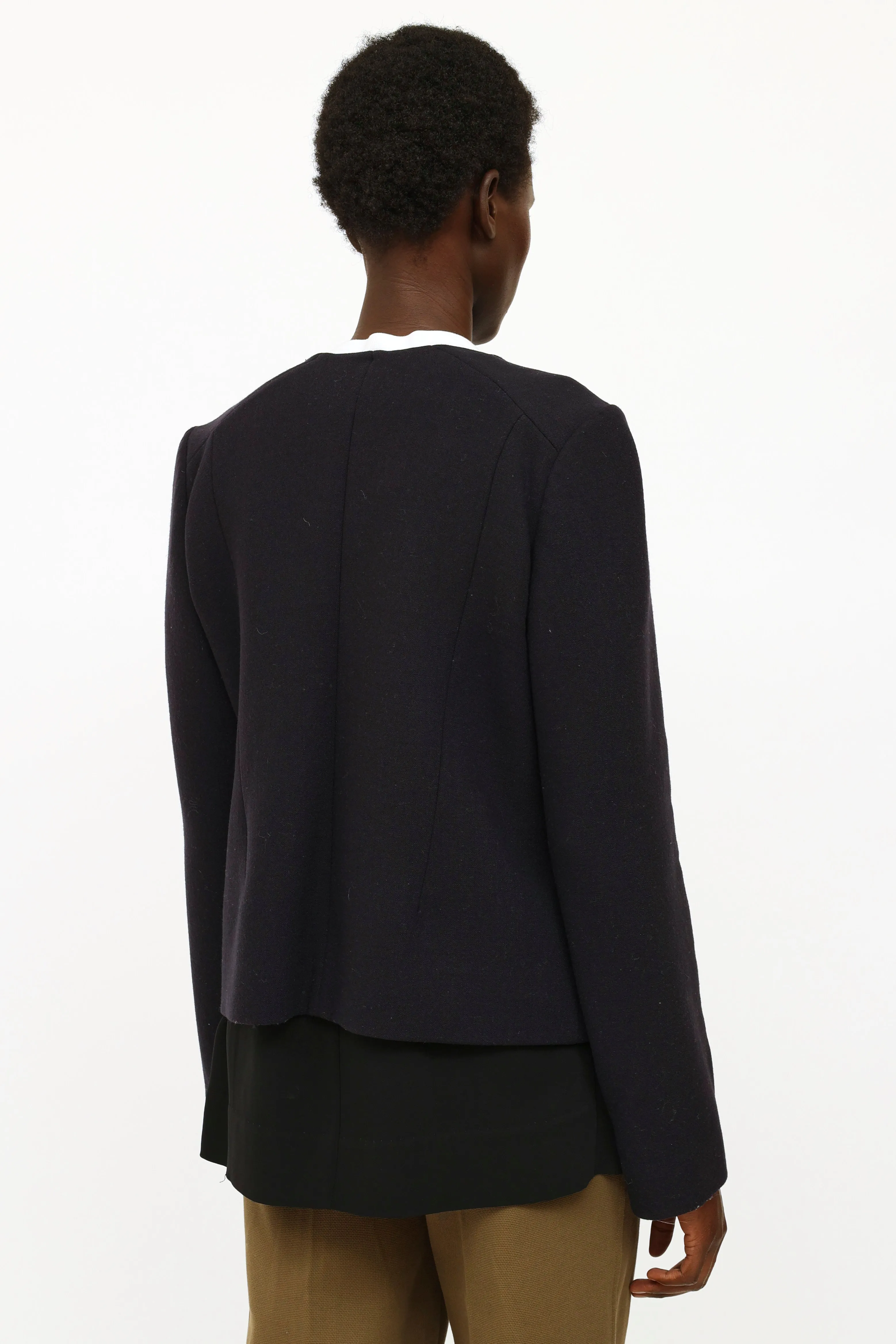 Navy & Black Wool Coat