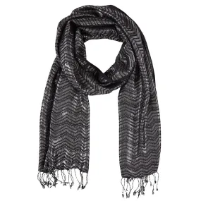 Neck Scarf Black Silver Shimmer