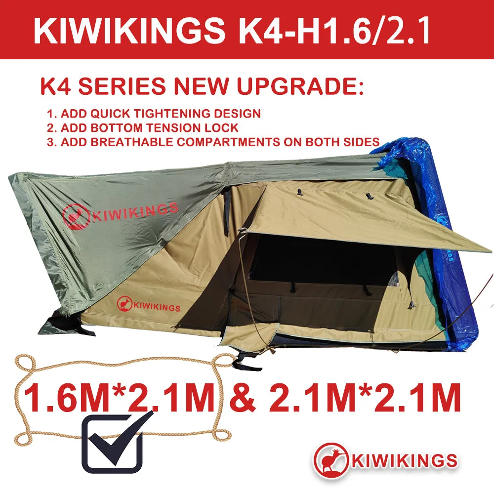 （New stock Sale）KIWIKINGS  (K4-H1.6)1.6M*2.1M roof top tent  Hydraulic automatic Hard-top roof tent