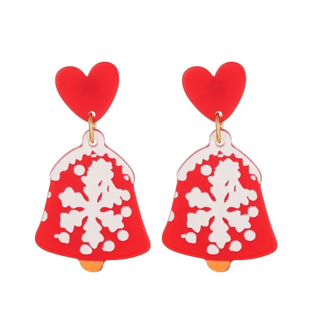 New Trendy Statement Christmas Tree Earrings For Women Santa Claus Snowman Drop Earrings Jewelry Girls Christmas Gifts Wholesale