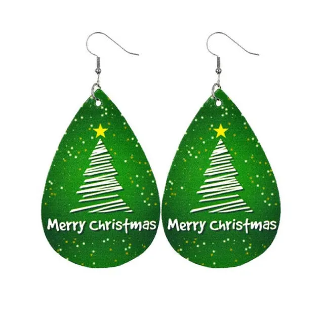 New Trendy Statement Christmas Tree Earrings For Women Santa Claus Snowman Drop Earrings Jewelry Girls Christmas Gifts Wholesale