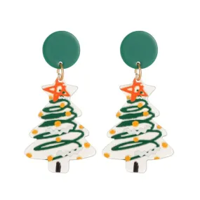 New Trendy Statement Christmas Tree Earrings For Women Santa Claus Snowman Drop Earrings Jewelry Girls Christmas Gifts Wholesale