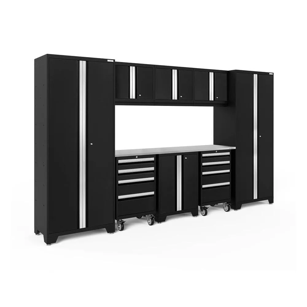 NEWAGE | Bold Series 12 Piece Cabinet Set with Tool, Base, Wall Cabinets and 2 Lockers