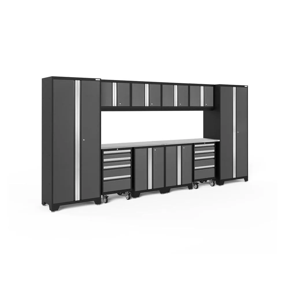 NEWAGE | Bold Series 12 Piece Cabinet Set with Tool, Base, Wall Cabinets and 2 Lockers