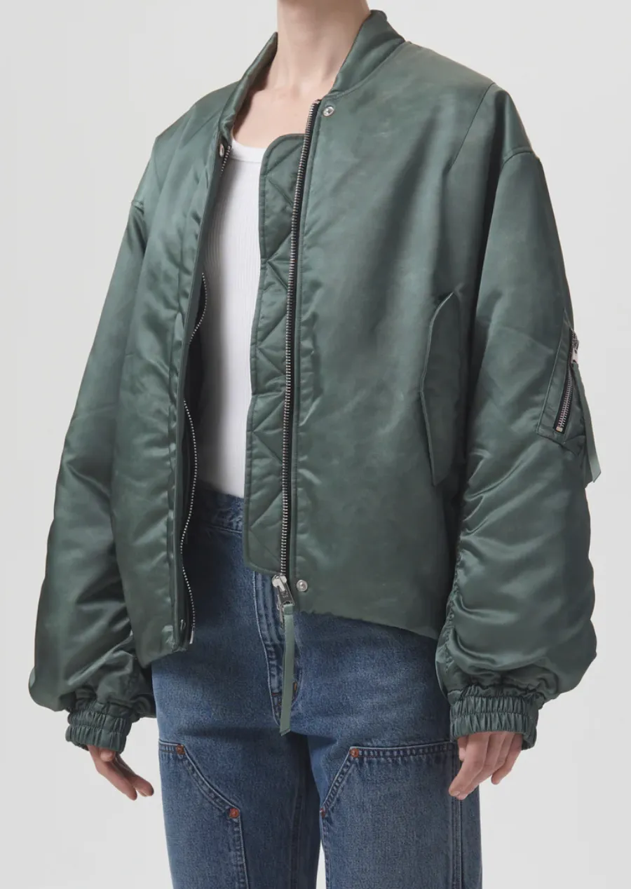 Nisa Bomber Jacket - Steel Green